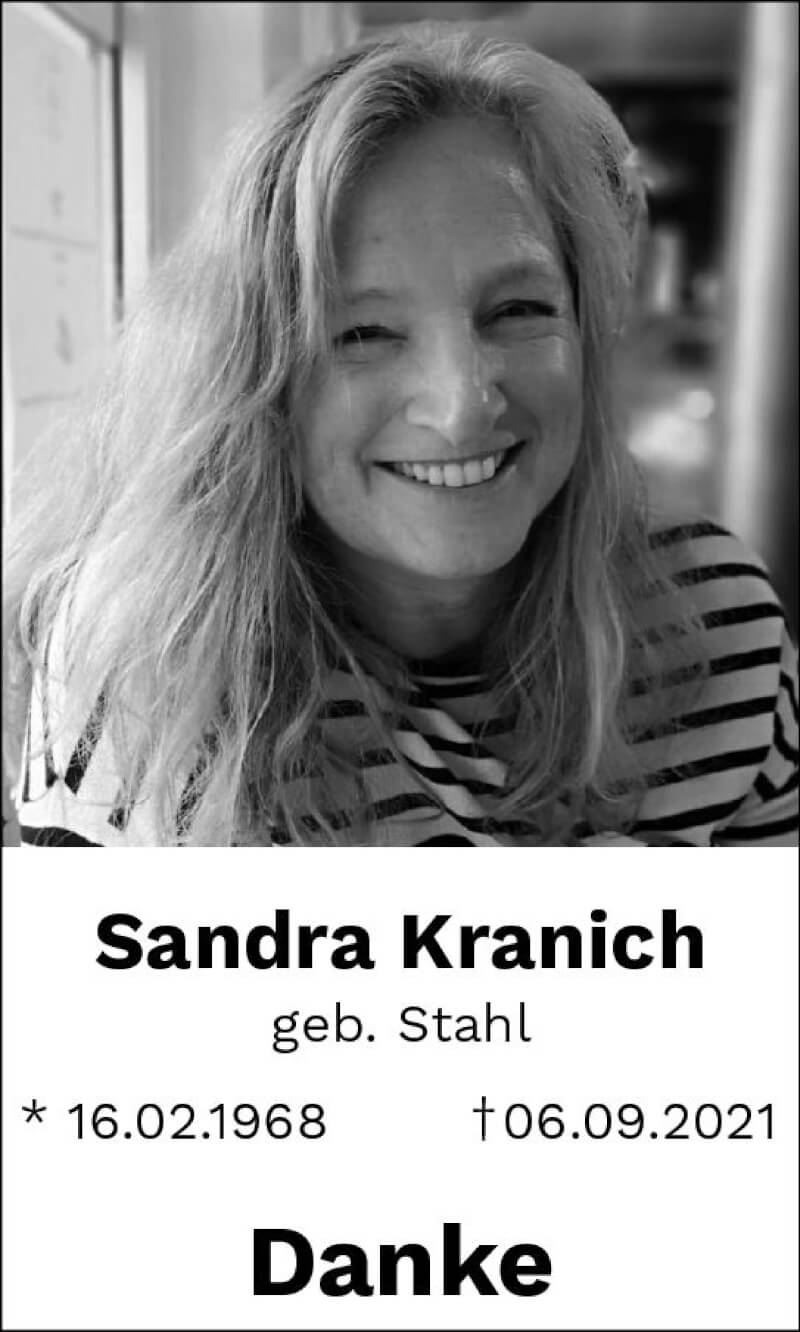  Traueranzeige für Sandra Kranich vom 09.10.2021 aus vrm-trauer