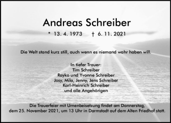 Traueranzeige von Andreas Schreiber von vrm-trauer