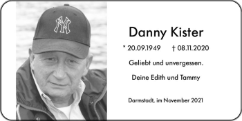 Traueranzeige von Danny Kister von vrm-trauer