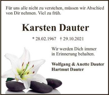 Traueranzeige von Karsten Dauter von vrm-trauer