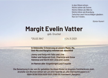 Traueranzeige von Margit Evelin Vatter von vrm-trauer