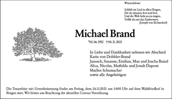 Traueranzeige von Michael Brand von vrm-trauer