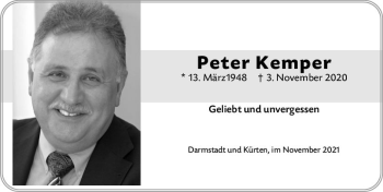 Traueranzeige von Peter Kemper von vrm-trauer