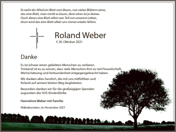 Traueranzeige von Roland Weber von vrm-trauer