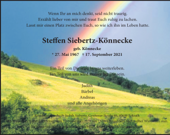 Traueranzeige von Steffen Siebertz-Könnecke von vrm-trauer