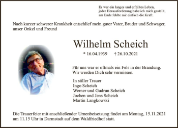 Traueranzeige von Wilhelm Scheich von vrm-trauer