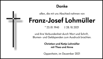 Traueranzeige von Franz-Josef Lohmüller von vrm-trauer