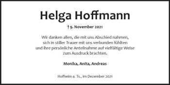 Traueranzeige von Helga Hoffmann von vrm-trauer