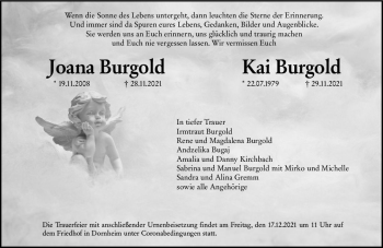 Traueranzeige von Kai Burgold von vrm-trauer
