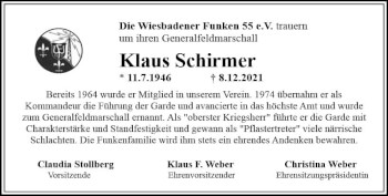 Traueranzeige von Klaus Schirmer von vrm-trauer
