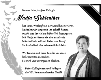 Traueranzeige von Nadja Schlenther von vrm-trauer