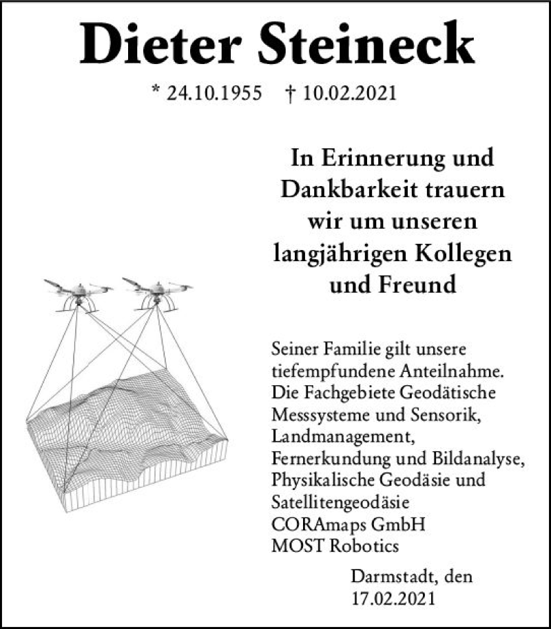  Traueranzeige für Dieter Steineck vom 18.02.2021 aus vrm-trauer