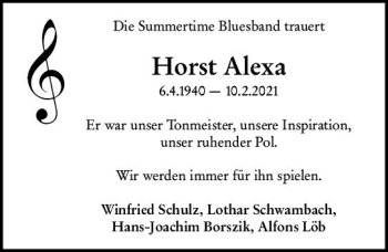 Traueranzeige von Horst Alexa von vrm-trauer