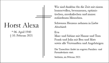 Traueranzeige von Horst Alexa von vrm-trauer
