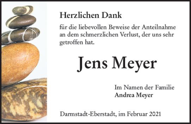  Traueranzeige für Jens Meyer vom 27.02.2021 aus vrm-trauer