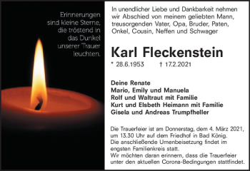 Traueranzeige von Karl Fleckenstein von vrm-trauer