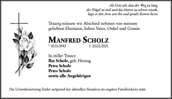 Traueranzeige von Manfred Scholz von vrm-trauer