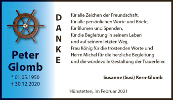 Traueranzeige von Peter Glomb von vrm-trauer