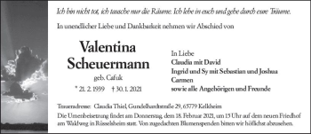Traueranzeige von Valentina Scheuermann von vrm-trauer