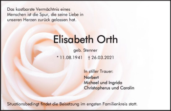 Traueranzeige von Elisabeth Orth von vrm-trauer
