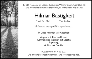 Traueranzeige von Hilmar Bastigkeit von vrm-trauer