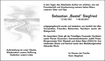 Traueranzeige von Sebastian Siegfried von vrm-trauer