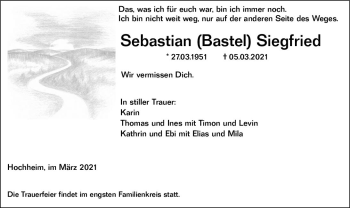 Traueranzeige von Sebastian Siegfried von vrm-trauer