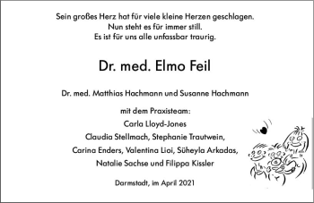 Traueranzeige von Elmo Feil von vrm-trauer