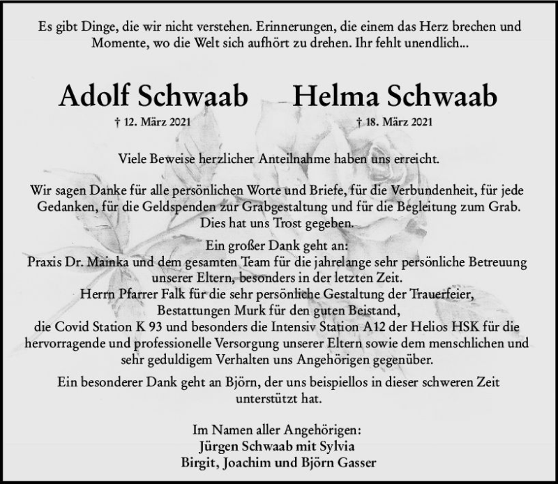  Traueranzeige für Helma Schwaab vom 10.04.2021 aus vrm-trauer