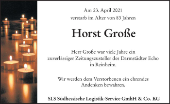 Traueranzeige von Horst Große von vrm-trauer