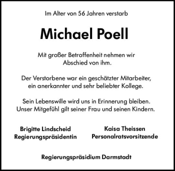 Traueranzeige von Michael Poell von vrm-trauer