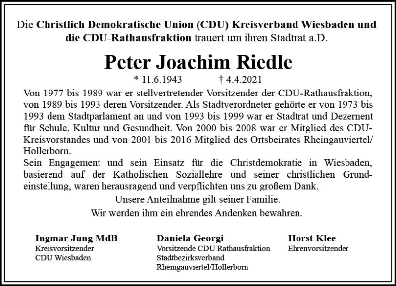  Traueranzeige für Peter Joachim Riedle vom 10.04.2021 aus vrm-trauer