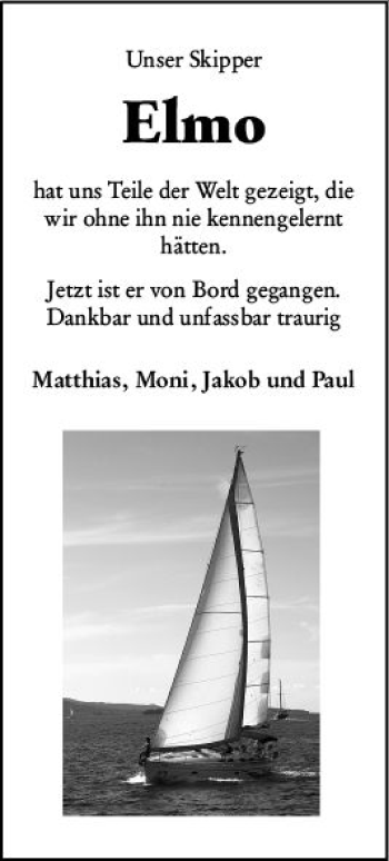 Traueranzeige von Elmo Feil von vrm-trauer