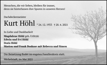 Traueranzeige von Kurt Höhl von vrm-trauer