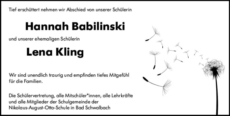  Traueranzeige für Lena Kling vom 05.05.2021 aus vrm-trauer
