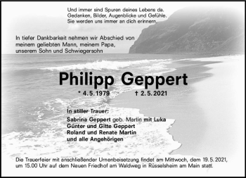 Traueranzeige von Philipp Geppert von vrm-trauer