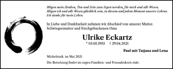 Traueranzeige von Ulrike Eckartz von vrm-trauer