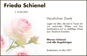 Traueranzeige von Frieda Schienel von vrm-trauer