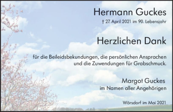 Traueranzeige von Hermann Guckes von vrm-trauer