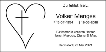 Traueranzeige von Volker Menges von vrm-trauer