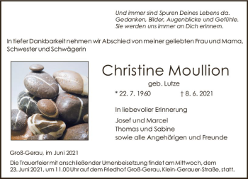 Traueranzeige von Christine Moullion von vrm-trauer