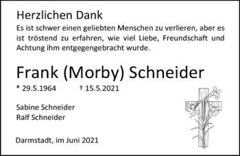 Traueranzeige von Frank Schneider von vrm-trauer