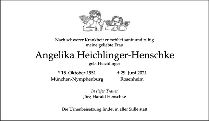  Traueranzeige für Angelika Heichlinger-Henschke vom 10.07.2021 aus vrm-trauer