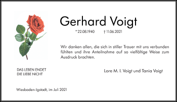 Traueranzeige von Gerhard Voigt von vrm-trauer