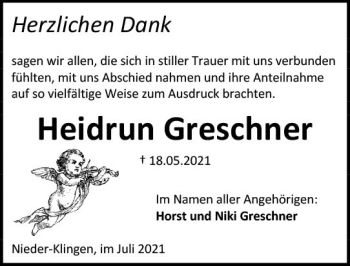 Traueranzeige von Heidrun Greschner von vrm-trauer