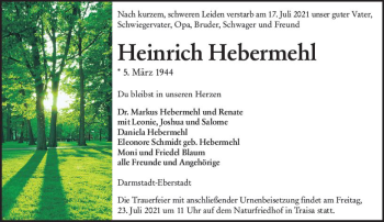 Traueranzeige von Heinrich Hebermehl von vrm-trauer