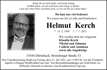 Traueranzeige von Helmut Kerch von vrm-trauer