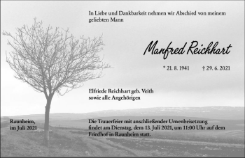 Traueranzeige von Manfred Reichhart von vrm-trauer