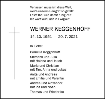 Traueranzeige von Werner Keggenhoff von vrm-trauer