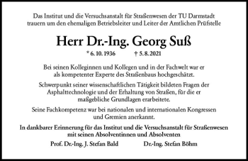Traueranzeige von Georg Suß von vrm-trauer